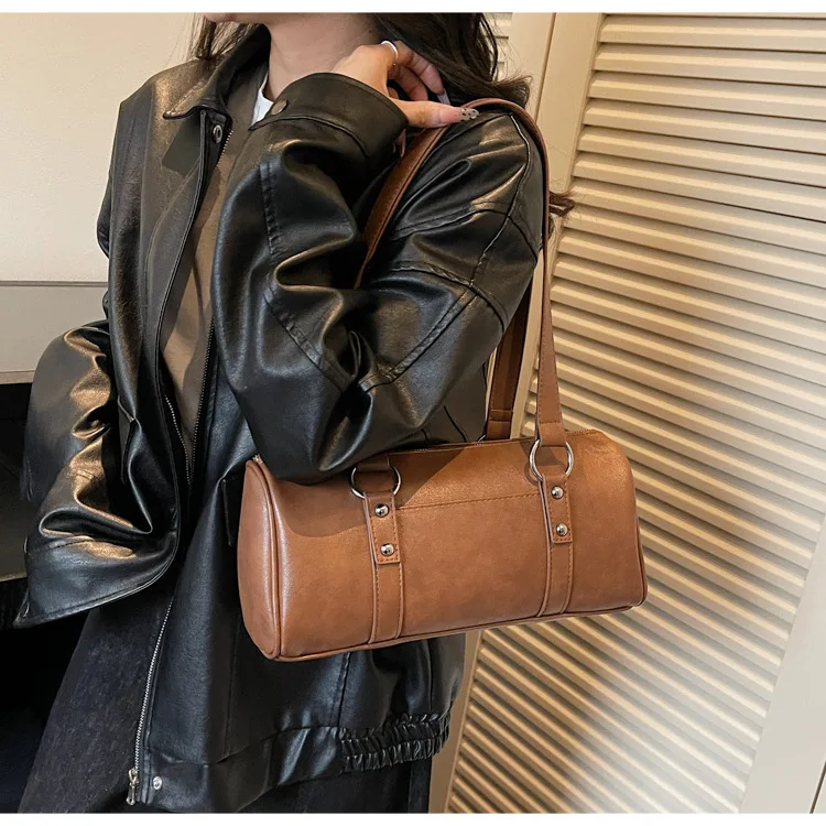 حقيبة يد كلاسيكية لعام 2025، محفظة نسائية واسعة بمقبض علوي، حقيبة كتف كروس من النهار إلى الليل، حقيبة حبال كاجوال، بسيطة #4