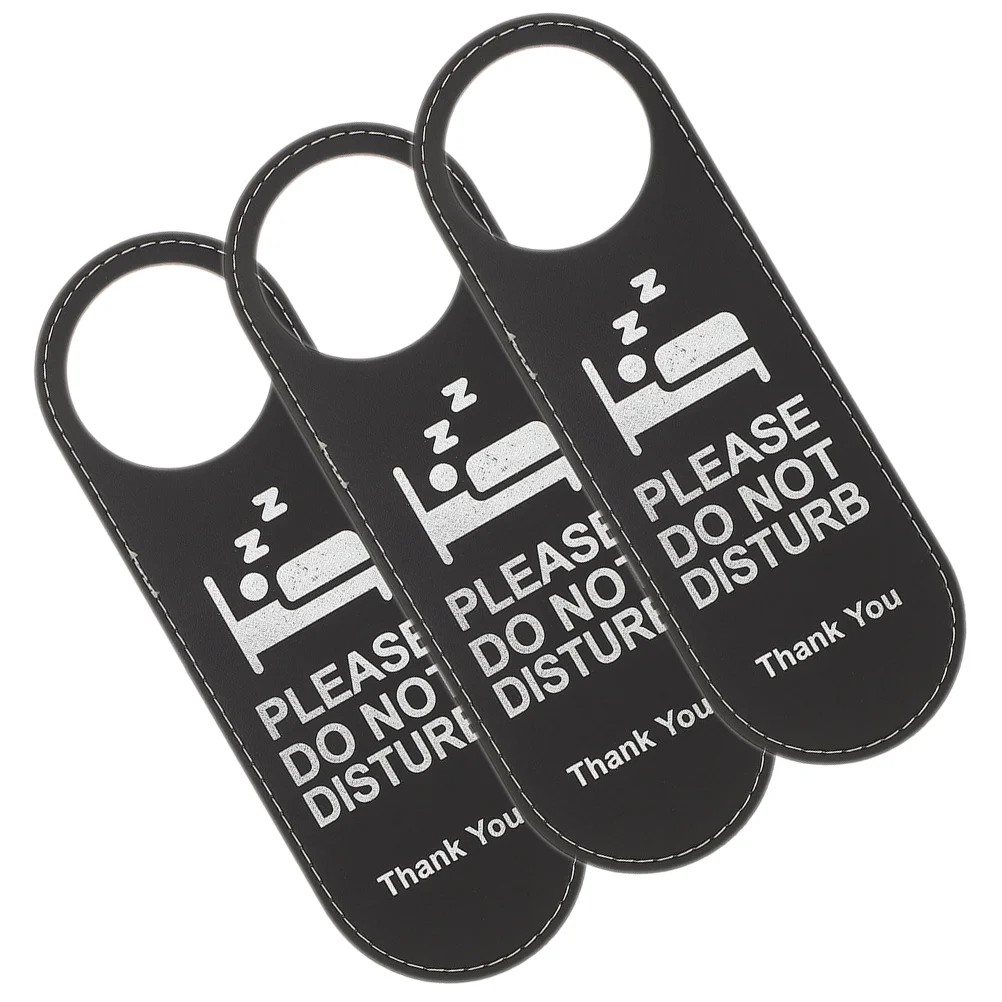 3 Pcs Recording Sign Hotel Door Handles Knobs Cleaning Tag Hanger for