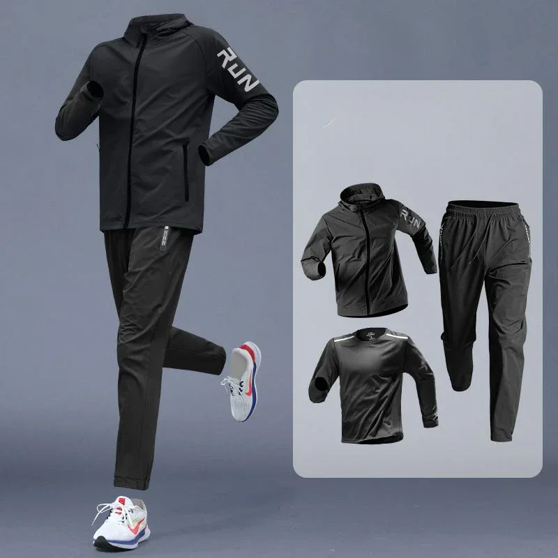 

Men's Athletic Set Quick-Dry Running Jacket Training Pants Perfect for Fitness Casual Cycling Outdoor Runs Men's Sportswear Set