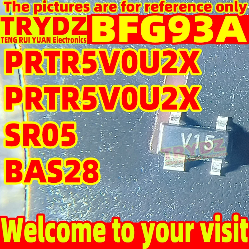 100-10pcs New BFG93A PRTR5V0U2X PRTR5V0U2X SR05 BAS28 SOT-143