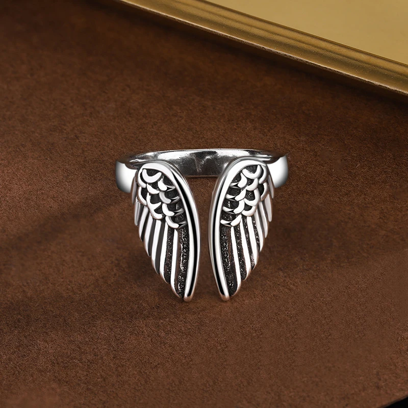 خواتم سام باندا من الفضة الإسترليني عيار 925 للنساء والرجال مجوهرات راقية قابلة للتعديل على شكل جناح مفتوح هدية عيد ميلاد للحفلات #4