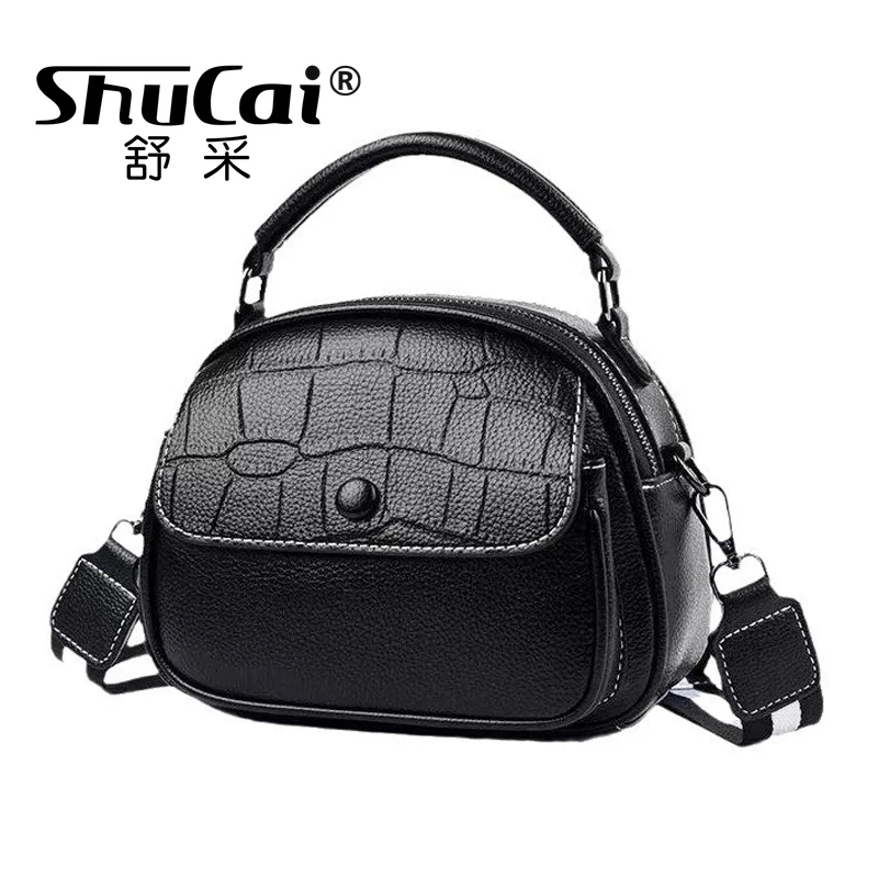 

Head layer cowhide crossbody women's bag crocodile grain handbag commuting shoulder apple genuine leather bags for women