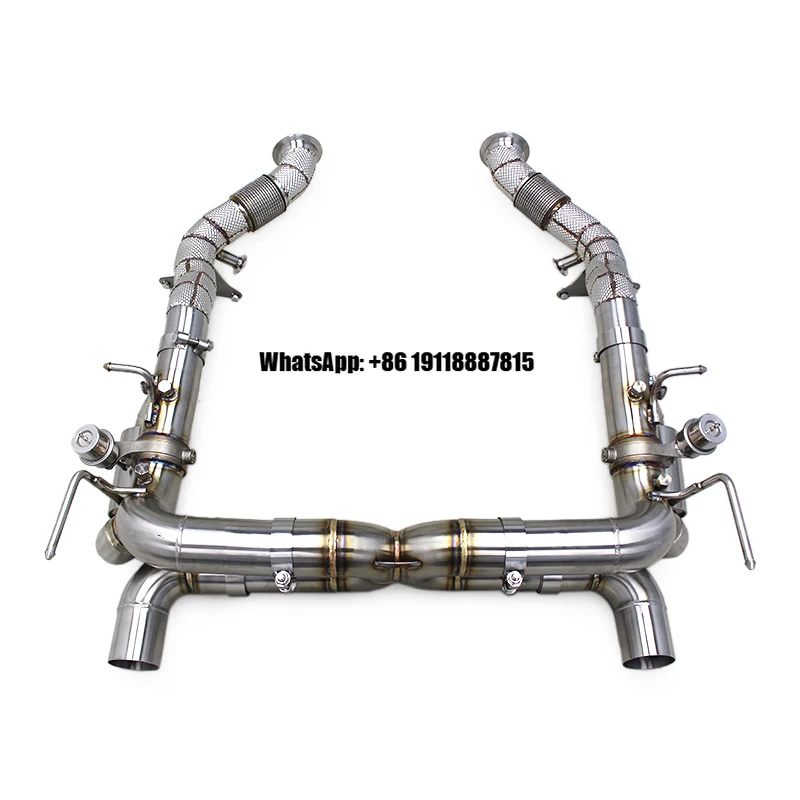 Race Sport Full Exhaust System for Ferrari F8 Spider/Tributo V8 3.9T 2019+ X Pipe Muffler OEM Valved Catback Straight Downpipe