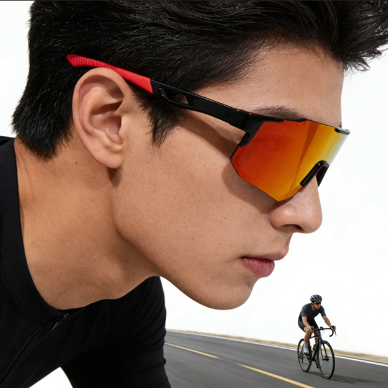 Trendy Polarized Cycling Goggles Oversized Decor Women's Sport Anti UV Bike Riding Sunglasses Men Outdoor Driving Hiking Glasses