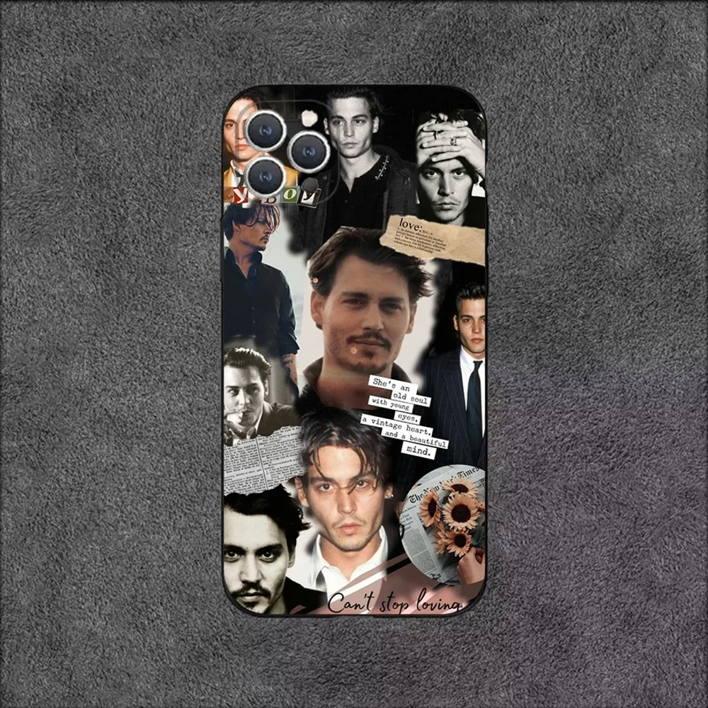 Johnny Depp Actor   Phone Case For iPhone 16,15,14,13,12,11,Plus,Pro Max,XS,X,XR,SE,Mini,8,7 Soft Silicone Black Cover