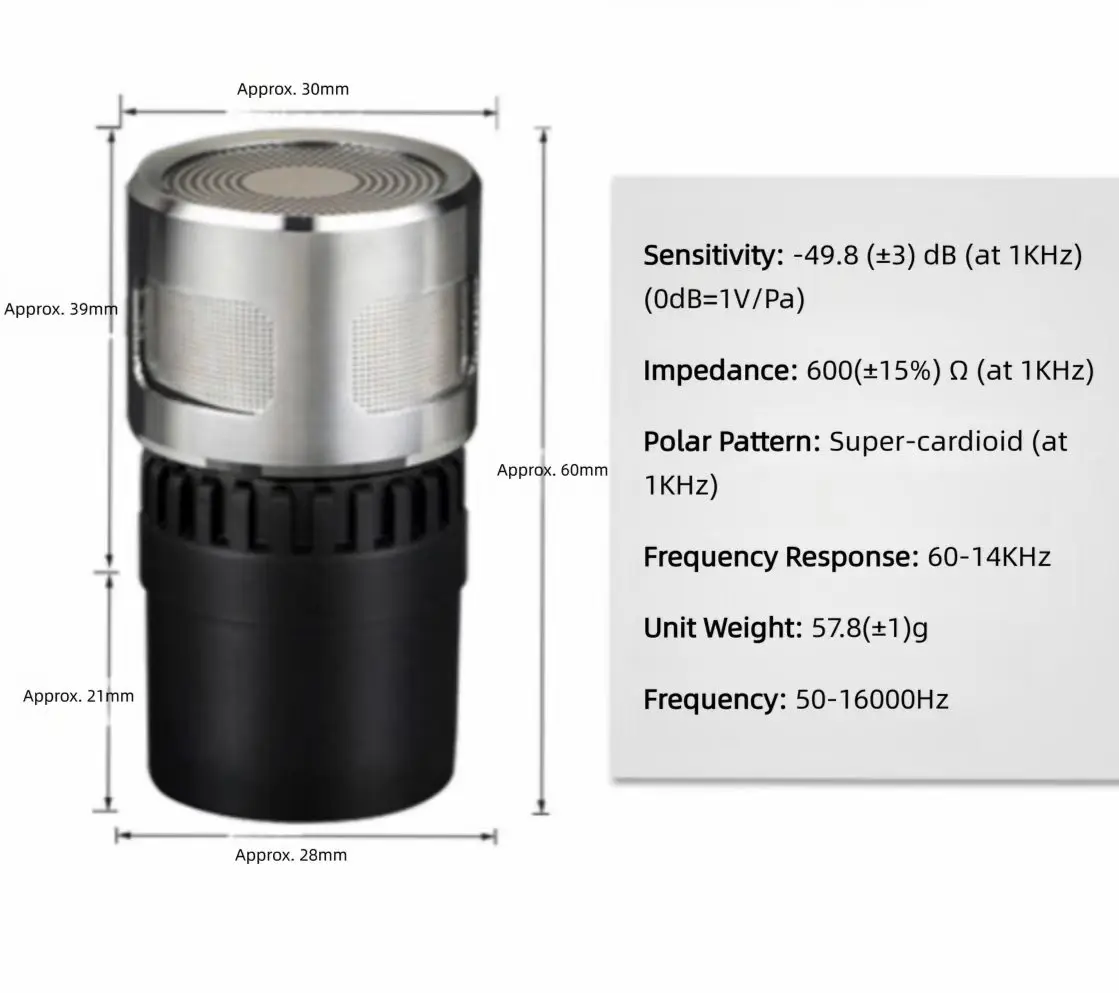 613 Metal Head Moving Coil Microphone Diaphragm Transducer Sound Head