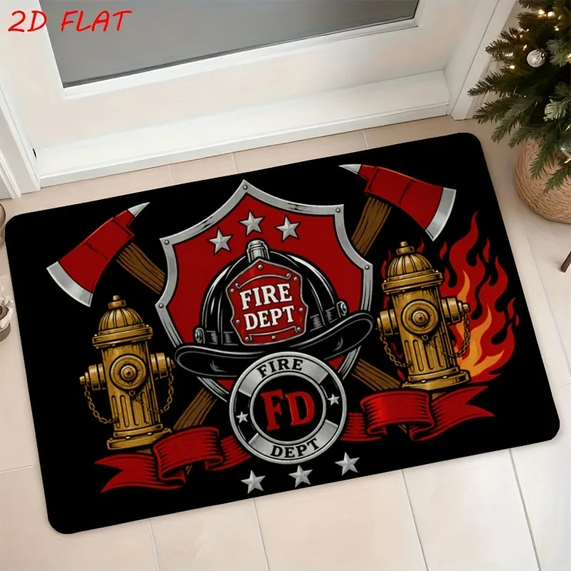 2D FLAT Firefighter Helmet Shield Hydrant Axes 