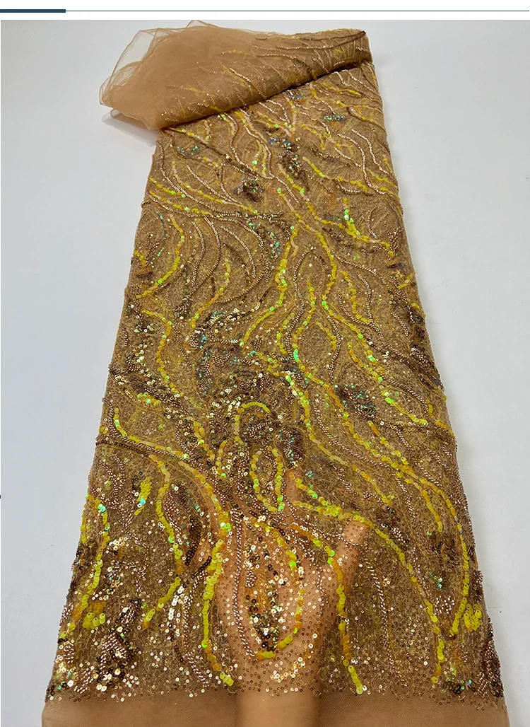 

1 ярд мягкой сетчатой ткани с вышивкой жемчужными пайетками, ткани с вышивкой для свадебных платьев, ципао, сценических костюмов и одежды