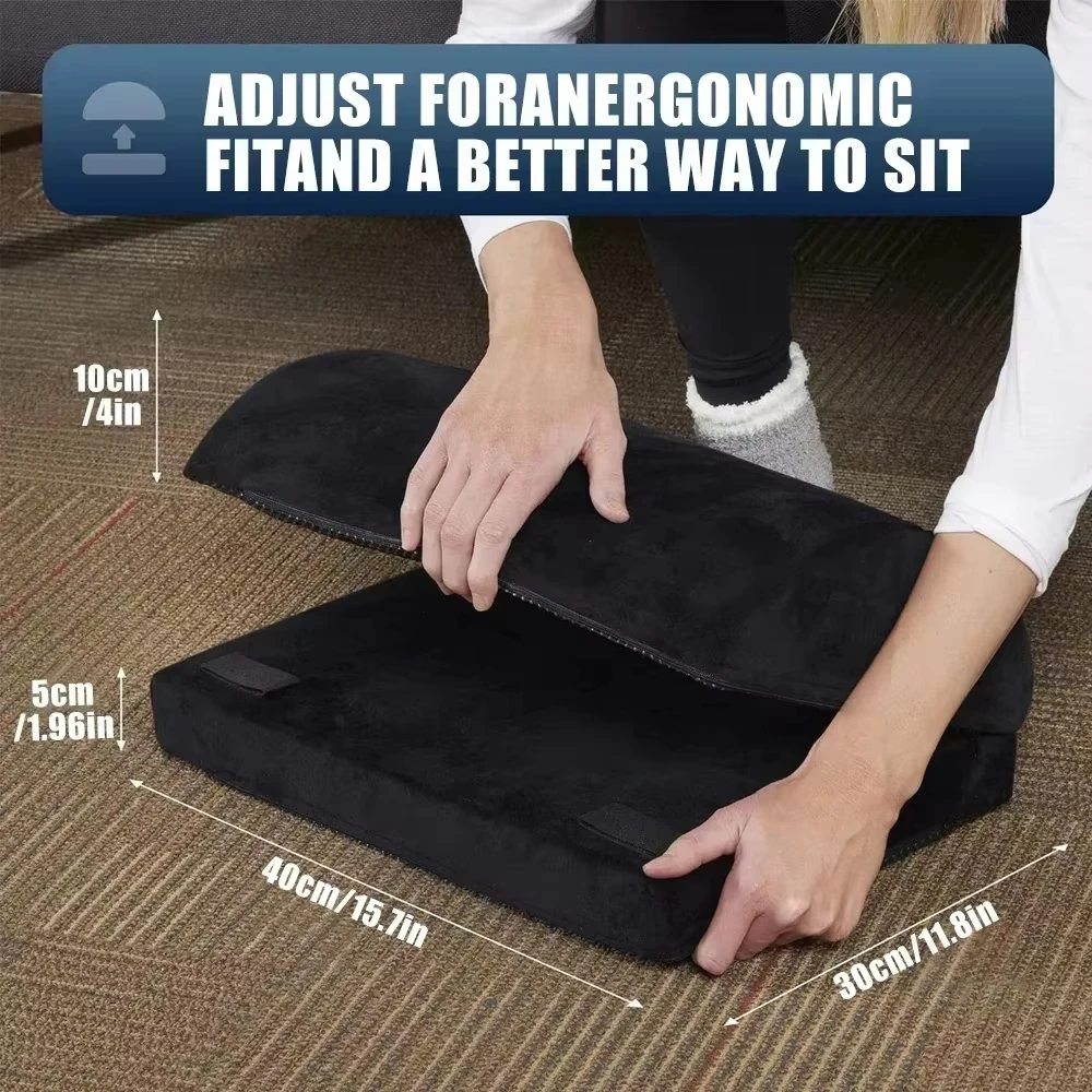 2 Heights Adjustable Foot Rest Under Desk, Soft Memory Foam Footrest Under Desk for Foot Rest At Work, Home, Airplane, Travel image 6