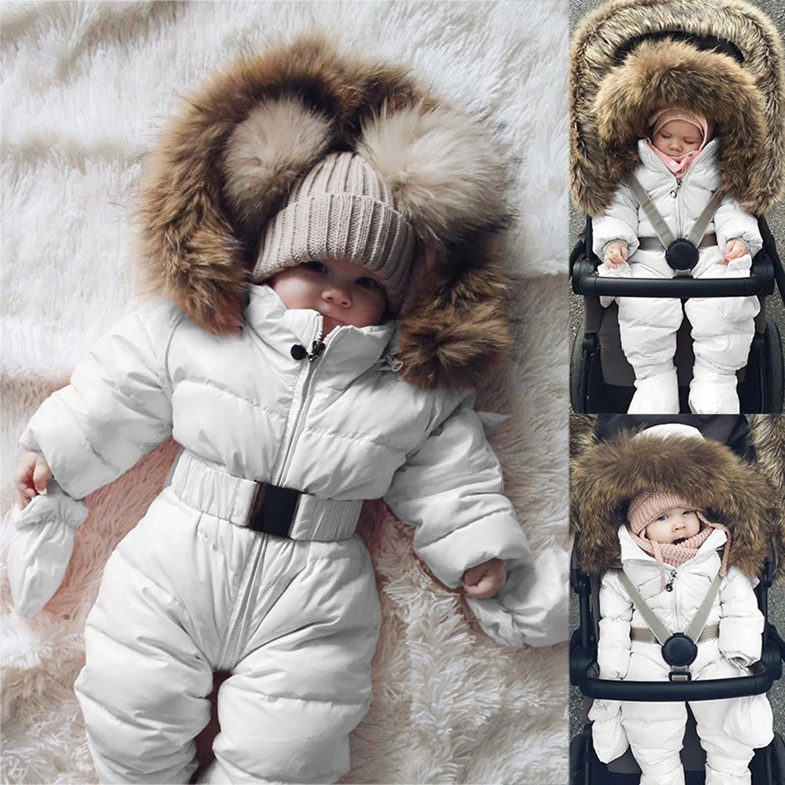 Outerwear Romper Coat Warm Infant Baby Jacket Snowsuit Girls Hooded Jumpsuit Girls Coat&jacket