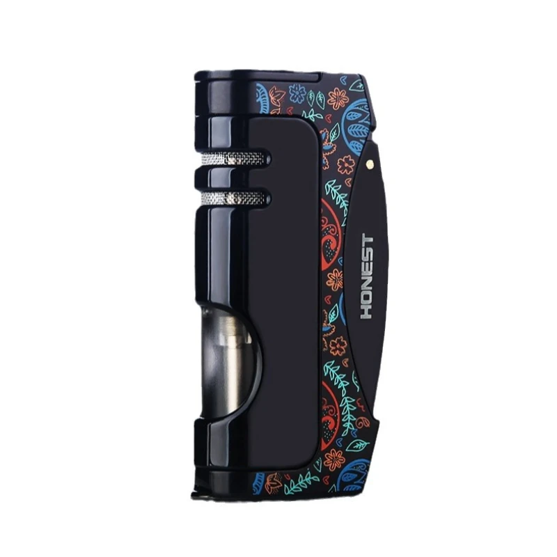 High-grade Metal Windproof Cigar Cigarette Lighter Jet Torch Gas Flames Unusual Lighters Smoking Accessory Butane Gadgets for Me