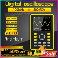 FNIRSI 5012H Handheld Digital Oscilloscope 500MS/s Sampling Rate 10MHz Analog Bandwidth 2.4 Inches Support Waveform Storage