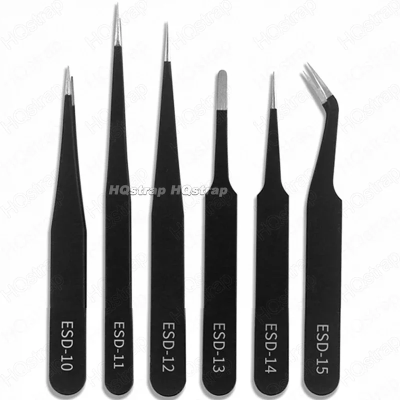 Stainless Steel Tweezers Watch Repair Tool Straight Bend Anti-static Tweezer for Watchmaker Multi Specification Repair Tools