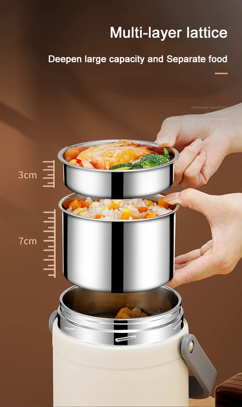 DMWD USB Electric Heated Lunch Box Stainless Steel Food Warmer Bento Lunch Box Container Constant 65℃ Thermal Boxes For Home Car