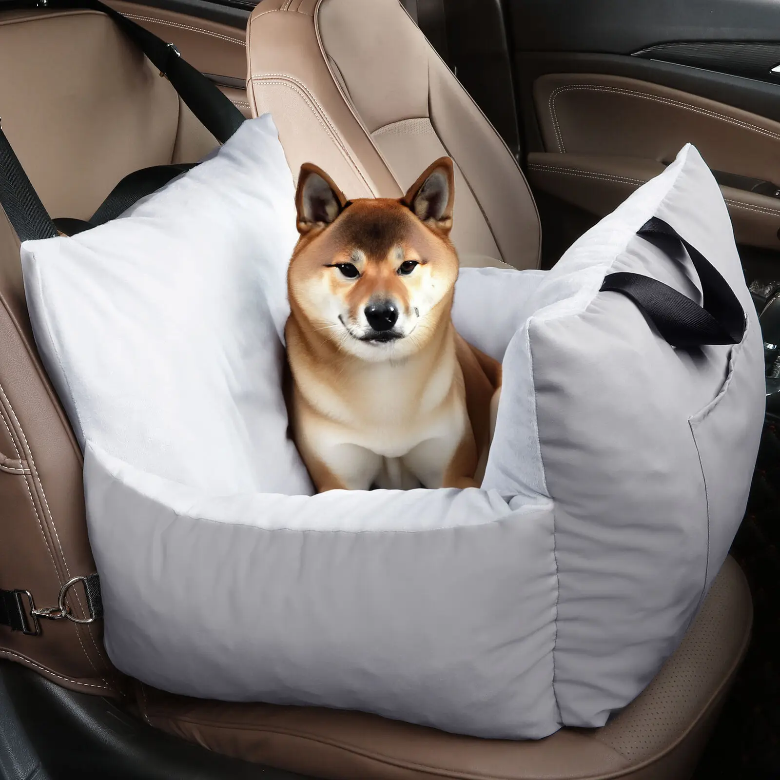 US- Car Seat and Booster Portable Pet Travel Carrier Bed Storage Pockets Up to 25lbs pet bed