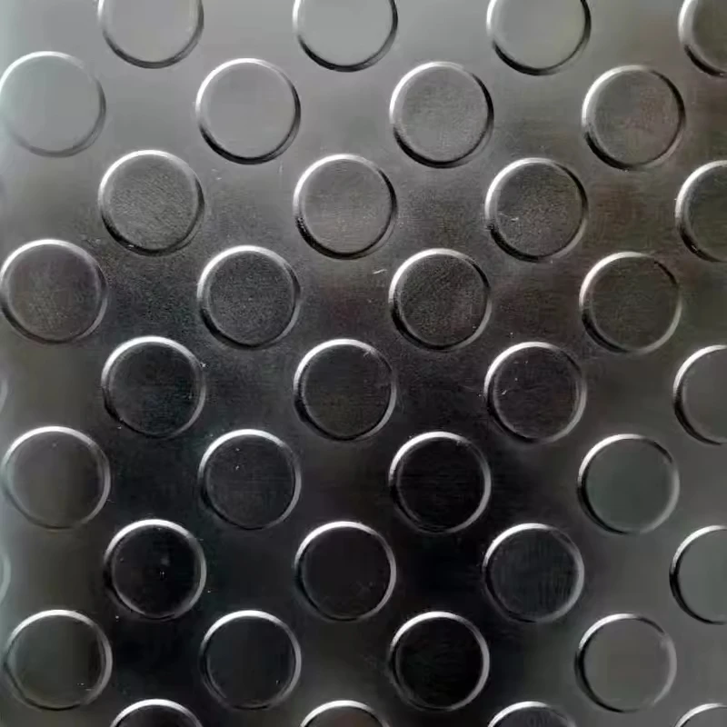 3mm Black Flexible Wear Proof Anti slip Waterproof Coin Round Button Garden Walkway Rubber Sheet Floor Mat Roll