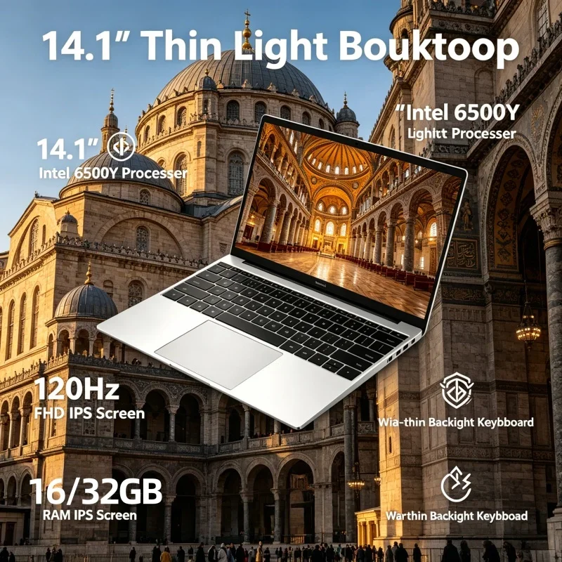 

New 120Hz FHD IPS Screen Ultra Thin 14.1 Inch Notebook Intel 6500Y 32GB Large RAM 2TB High Speed SSD Built-in Backlit Keyboard