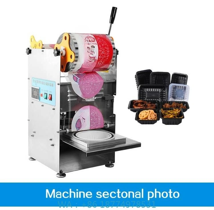 

-Машина для запечатывания чаш, ручная машина для запечатывания супа под давлением, коммерческая коробка для фаст-фуда, упаковщик на вынос, пластиковый свежий