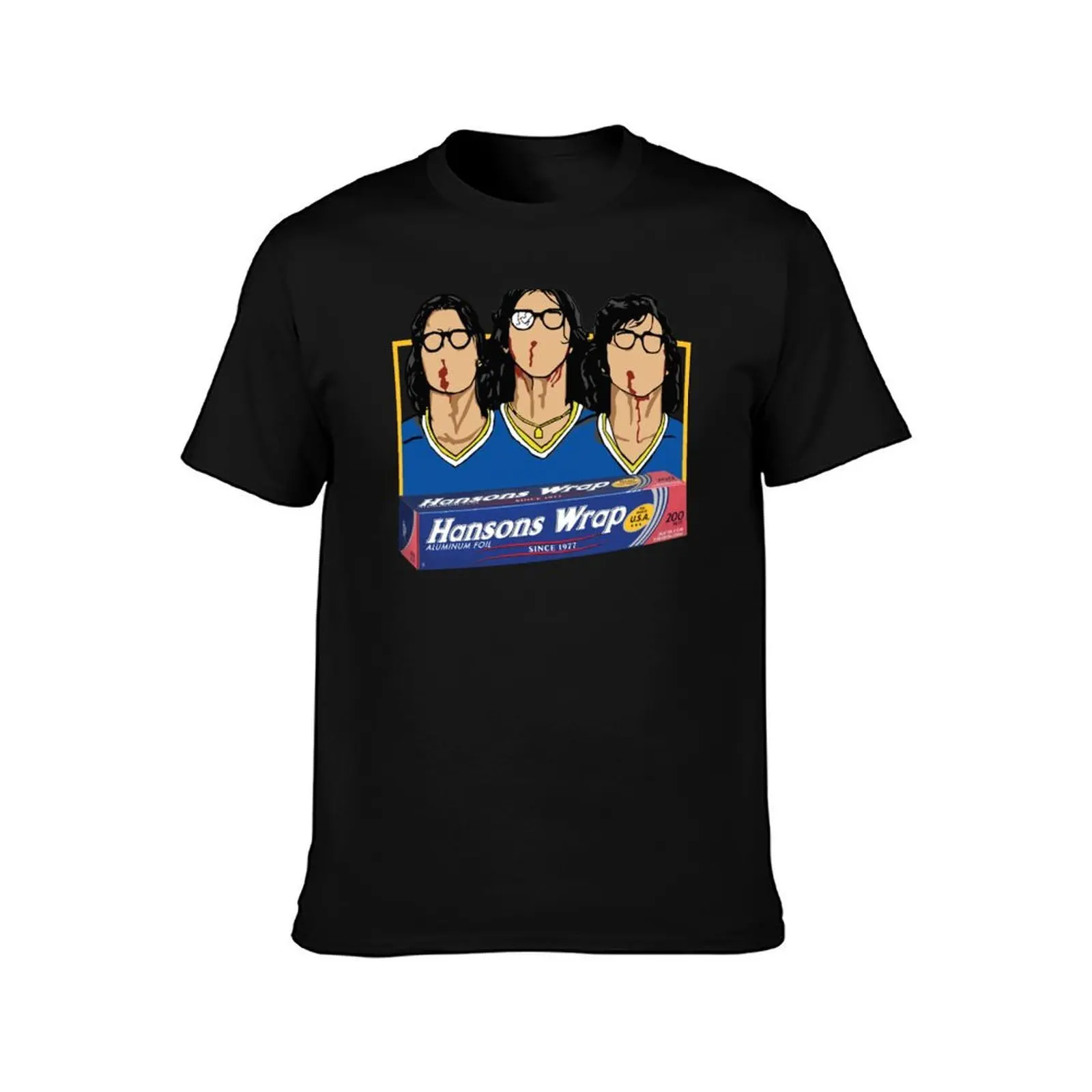 Hanson Brothers Hockey Slapshot Aluminum Foil T-Shirt Big and Tall Crew Neck Tee