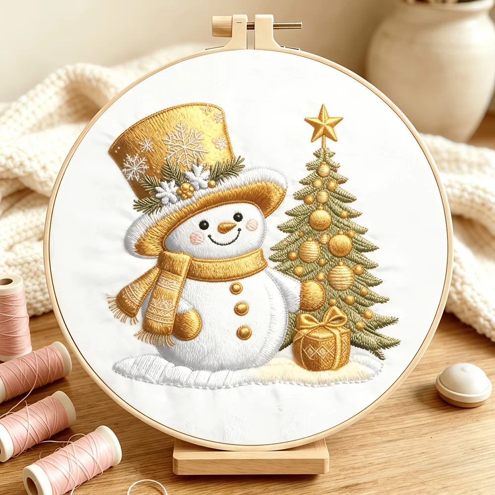 Embroidery Stitch Practice Kit For Adults Beginners Pre‑Printed Cloth Bamboo Hoop Thread Needles Hand‑Stitching Learning Craft