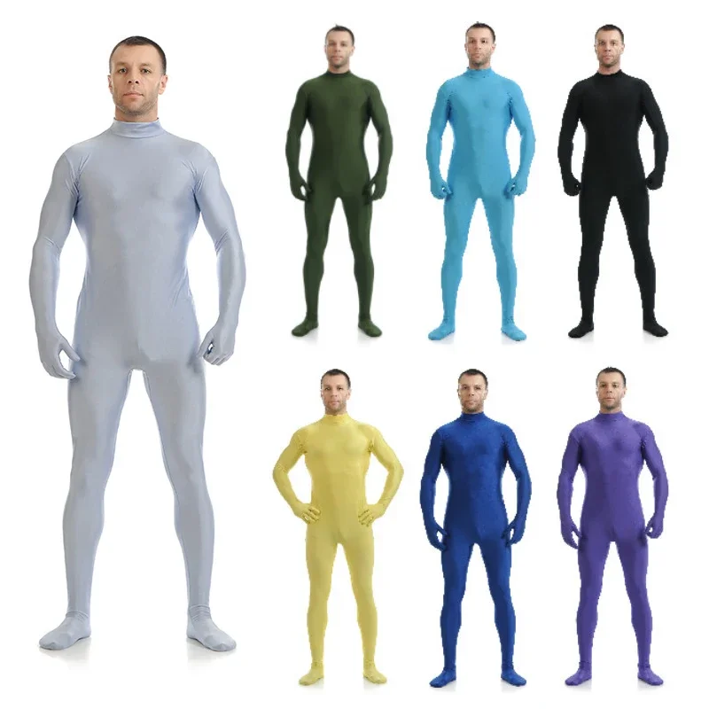 Ainclu ชุดสูท zentai Morph ผ้าสแปนเด็กซ์สำหรับผู้ชายชุดจัมพ์สูทฮาโลวีนสำหรับผู้ใหญ่ชุดคาร์นิวัลชุดฟิตเนสชายการแสดงบทบาท