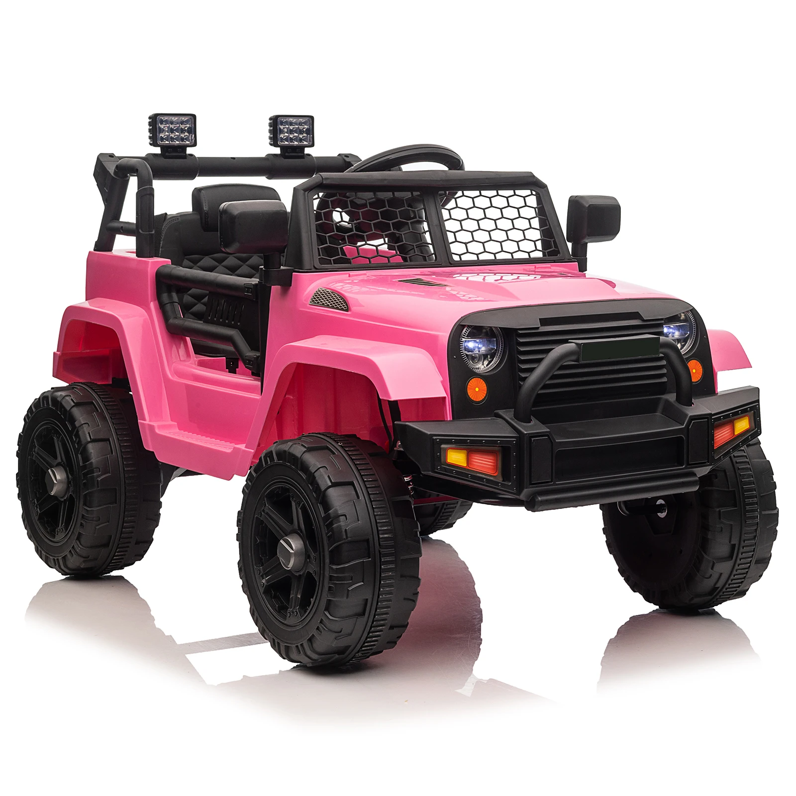 LEADZM Dual Drive 12V 4.5A.h with 2.4G Remote Control Jeep Pink