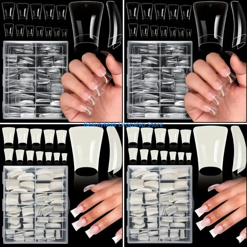 40JD 120/504pcs Short Curved Duck Feet Tips for Salon and Home Easy Application
