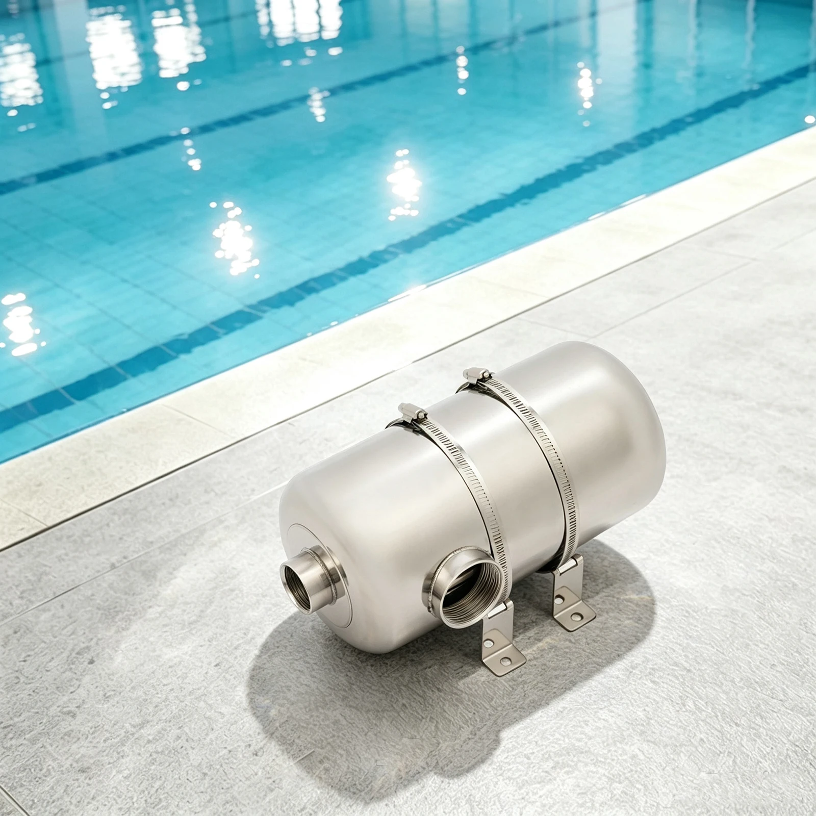 Schwimmbad-Wärmetauscher 28kW, Pool-Heizgerät 28kBtu/h mit 40GPM Durchfluss, 304 Edelstahl für Spa-Whirlpool – Detail 6