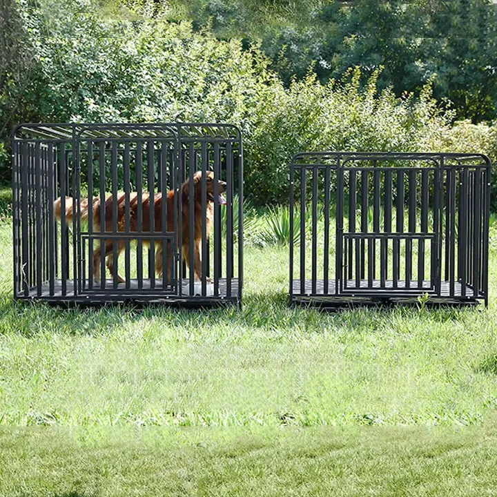 Best-Selling Easy-to-Carry Metal Kennel Mult-Size Folding Dog Cage With Plastic Tray Cheap Price Iron Material