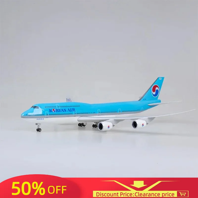 

New 1/160 Airplane Korean Air 747 B747-8 Airline Civil Airliner Model LED Light Landing Gear 47CM Plane Model Gifts Display