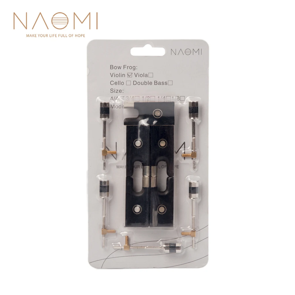 

NAOMI 5 Sets Of 4/4 Violin Bow Ebony Frog Paris Eye Inlay W/ Screw SET Violin Bow Frog Replacement For DIY Violin Bow