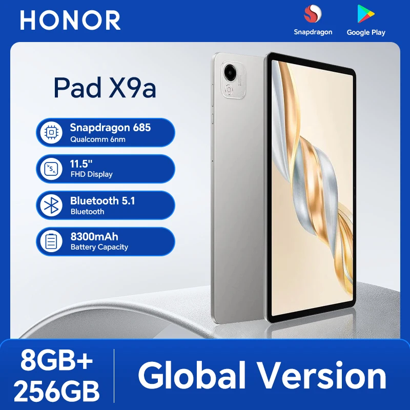 Global Version HONOR Pad X9a 6GB+128GB/8GB+256GB 11.5'' 2.5K 120Hz LCD Screen 8300 mAh Battery 35W SuperCharge WiFi Android 15