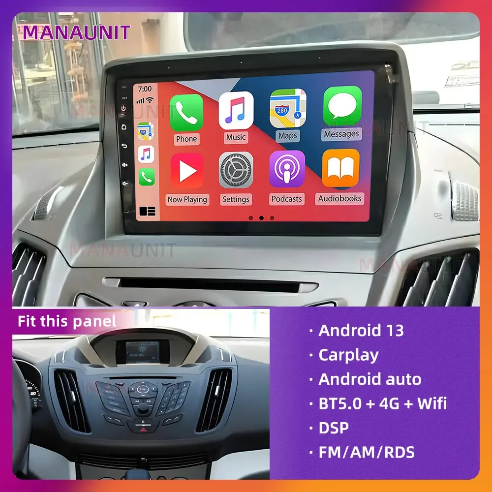 Car Player For Ford Kuga Ecosport2013-2017 Multimedia,Carplay,Android Auto,Radio,Navigation,GPS,Stereo,Head Unit,Smart Voice,DVD