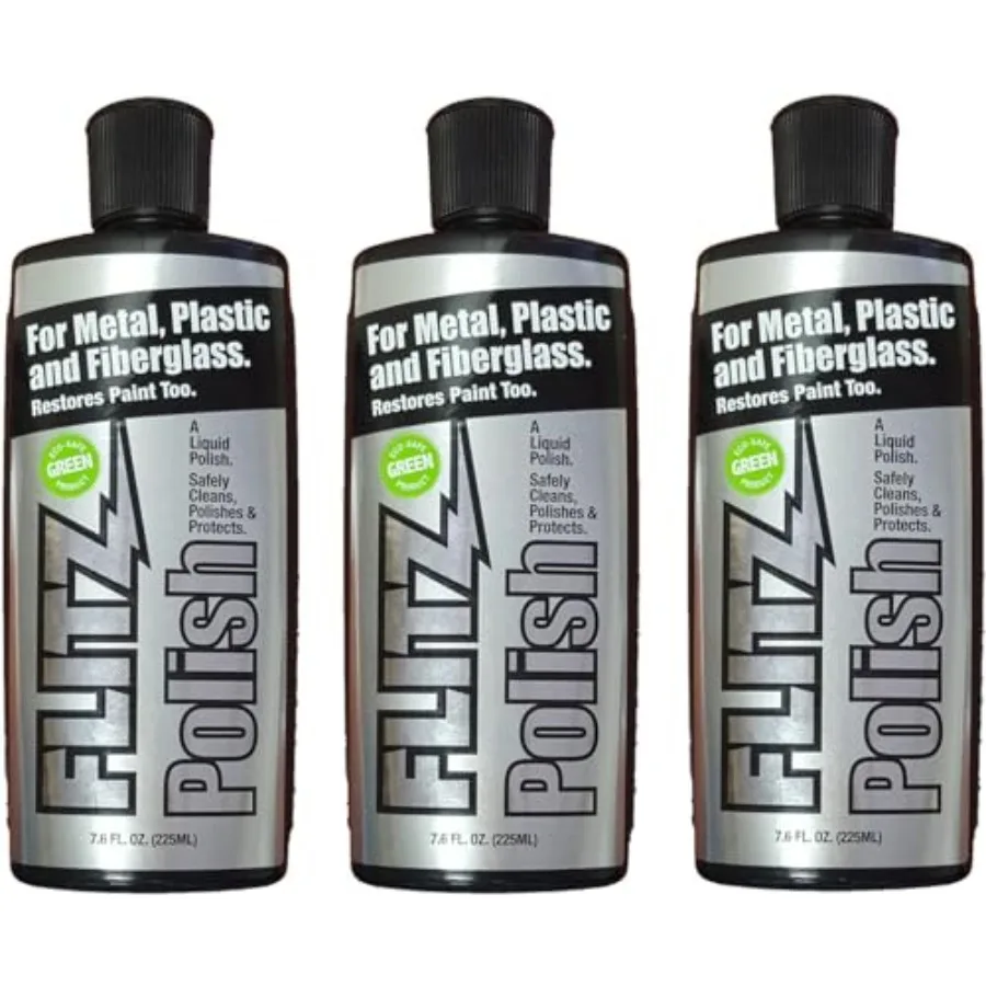 

itz Multi Purpose Metal Polish Liquid - Bottle of USA-Made Tarnish Remover - For Aluminum Chrome Brass Nickel Silver - n-Abrasi