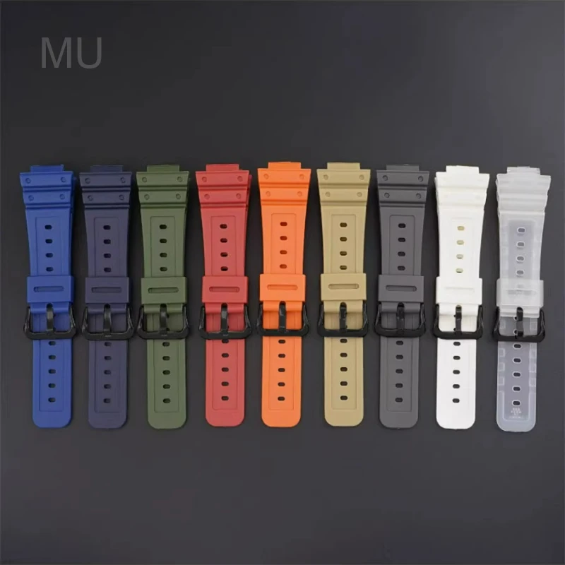 For Casio G-SHOCK GW-M5610 5600 5630 GLX5600 DW-9052 GA2100 6900 Resin Watchband White Gray Green Red Anti-Slip Convex Interface