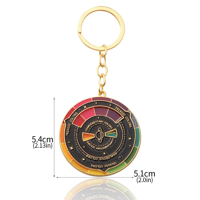 Color Wheel Keychain Social Mood Brooch Couple Badge Artist Gift Keychains for Backpack Hats Pins Boards Trendy Gifts