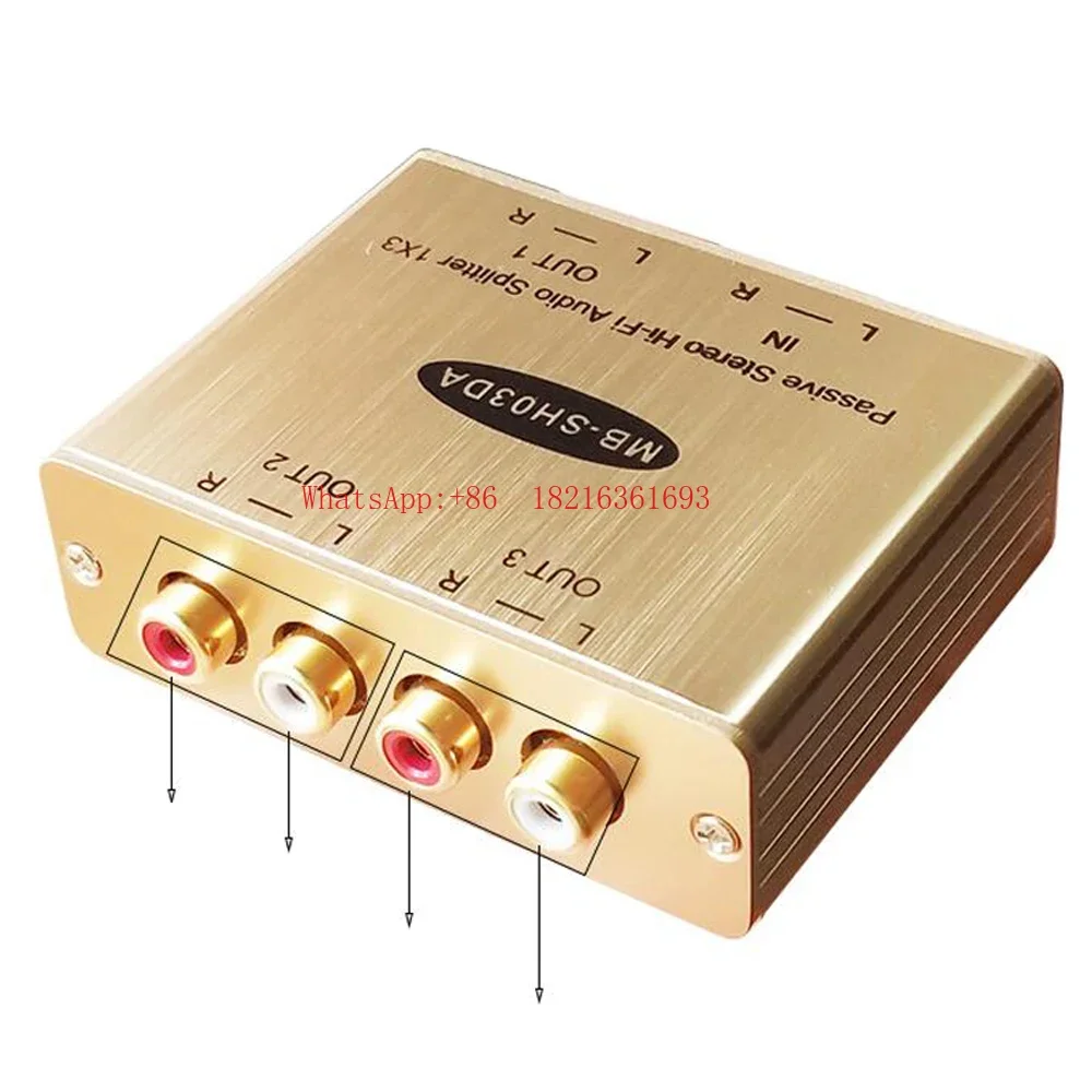 2026GOOD 3-channel Passive Stereo High Fidelity Audio Distributor 1 X 3 Analog RCA Audio Isolation Distributor