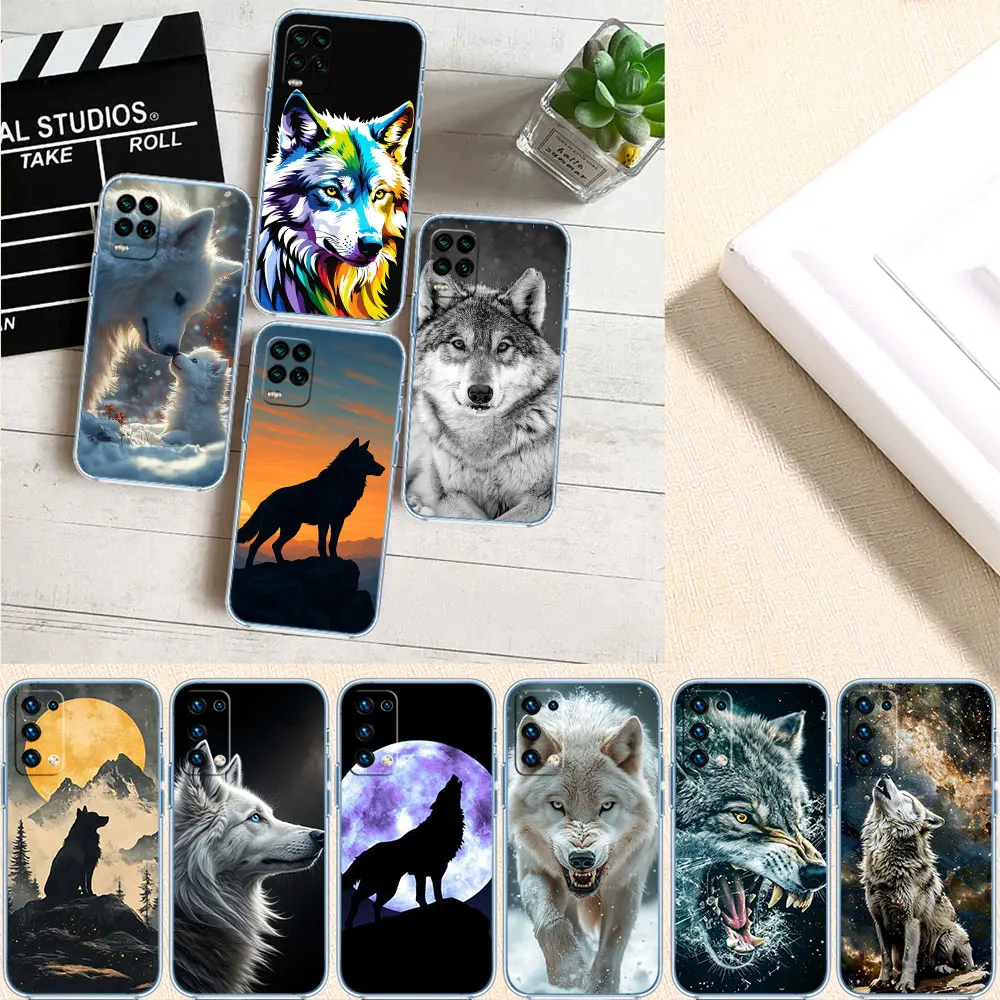 DK3 Animal Wolf Soft Shell Transparent Phone Case for Motorola Moto G7 G8 G9 G84 G85 G73 G24 G15 Z2 Play Power Plus view 2