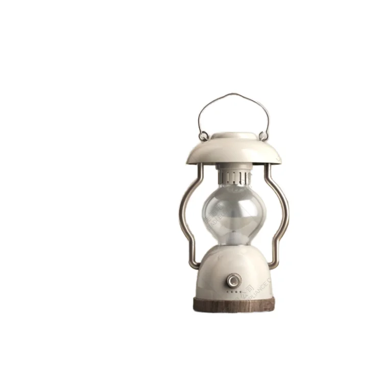 

White Rechargeable Camping Lantern New Design Portable Battery Powered Outdoor Mold Opening Lamp