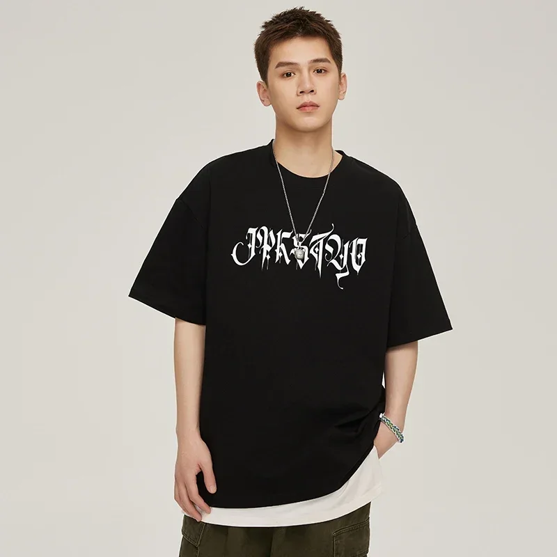 2024 Summer Compass Motif Print Signature Man T-Shirt Premium Cotton Tees Tops Short Sleeve Oversized Men Women T-shirt S-7XL