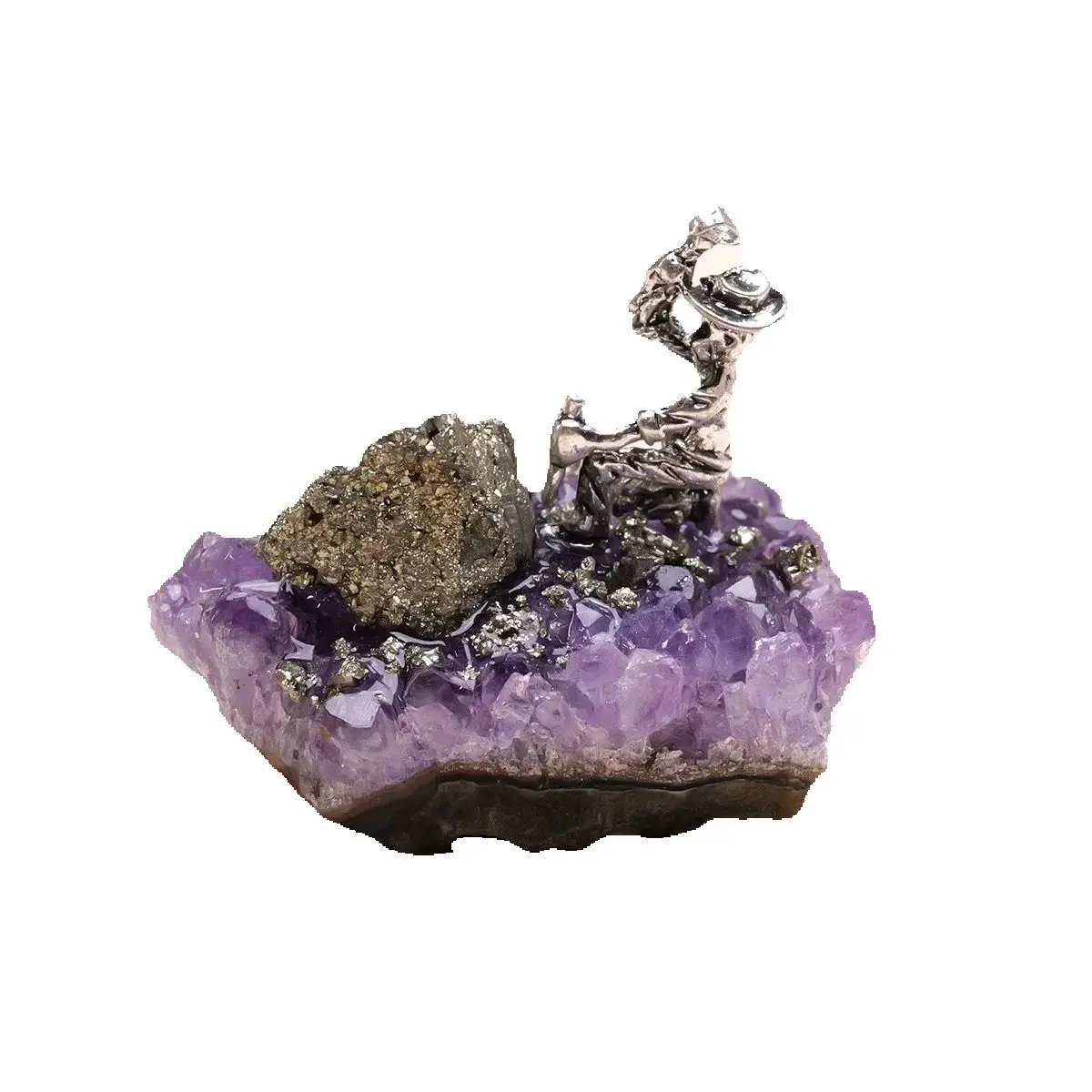 Grappe d'améthyste naturelle de forme irrégulière, spécimen minéral de mineur, décoration de la maison, cadeau de noël et d'halloween, pierres précieuses amples, 1 pièce