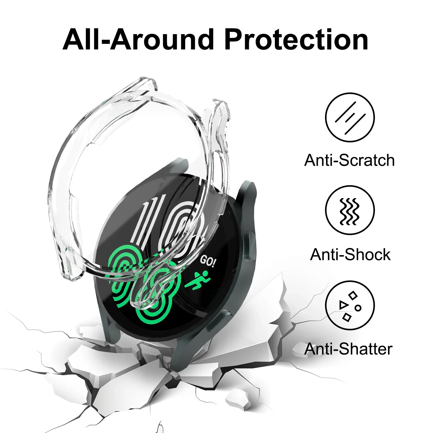 Case for Samsung Galaxy Watch 4 40mm 44mm Cover TPU Screen Protector All-Around Bumper Shell for SamsungGalaxy Watch 5 40mm 44mm