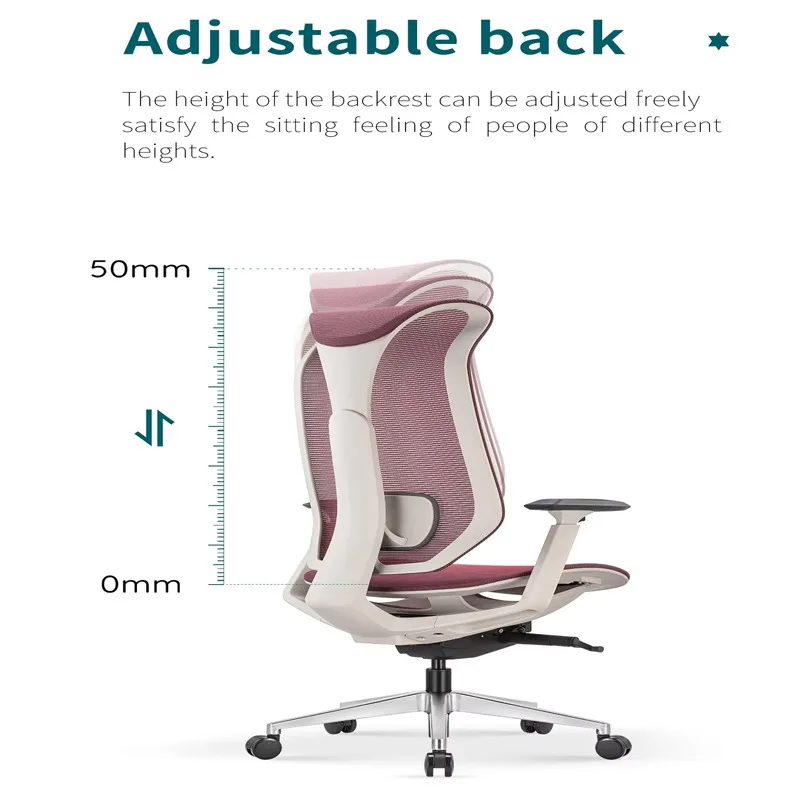 [2026]Luxury Manager Chair Mesh Swivel Revolving Ergonomic Lumbar Office Chair Chaises De Bureau Pink Office Chair