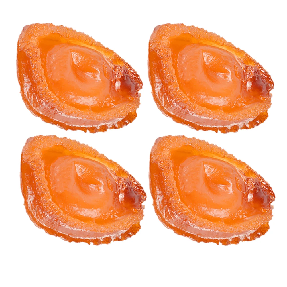 

4pcs Simulated Abalone Props PVC Lifelike Fake Food Model Decor Restaurant Home Kitchen Abalone Montessori Educational Display