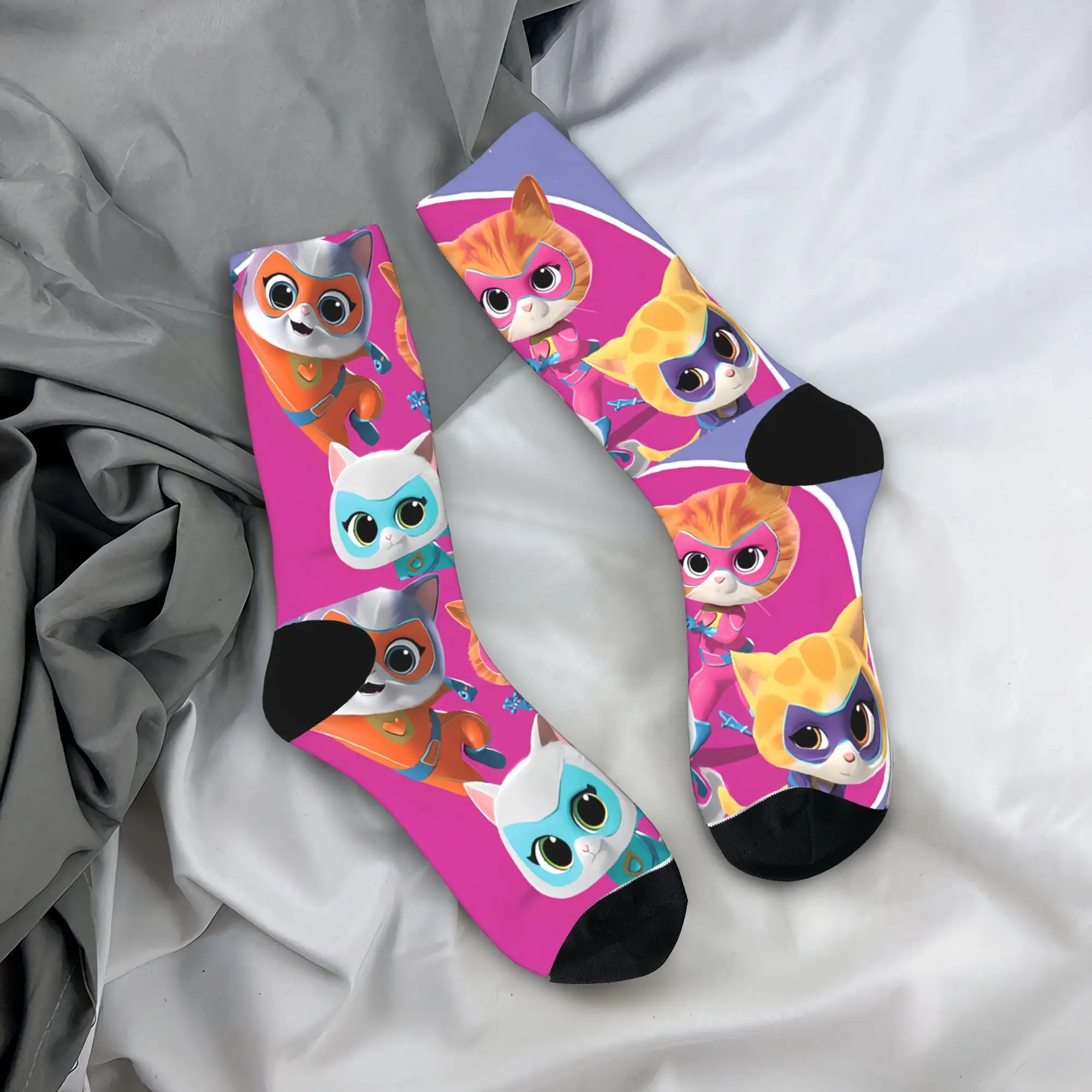 

Носки SuperKitties с героями мультфильмов и кошек, элегантные чулки унисекс, мужские удобные спортивные носки на открытом воздухе, осенние нескользящие носки с графическим рисунком