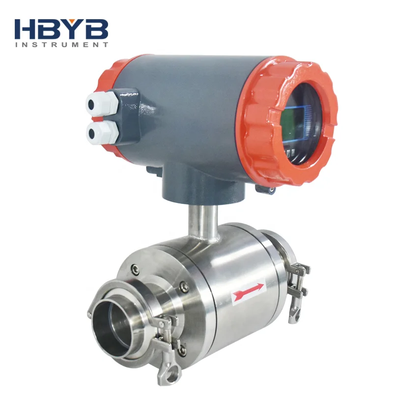 tri clamp DN25 Water Flow Sensors RS485 Food Grade Milk beer Flowmeter DN50 Electromagnetic Sanitary Flow Meter