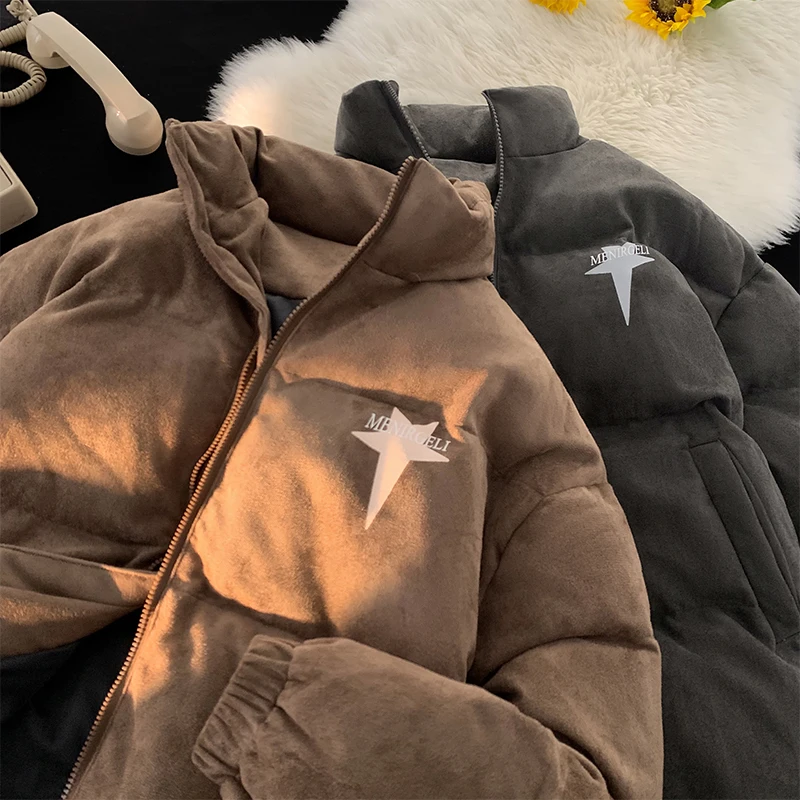 Winter Jacket Men Parkas Thicken Warm Coat Mens  Hip Hop loose Jackets Solid Color Windproof Coat Women\'s Fashion New Streetwear