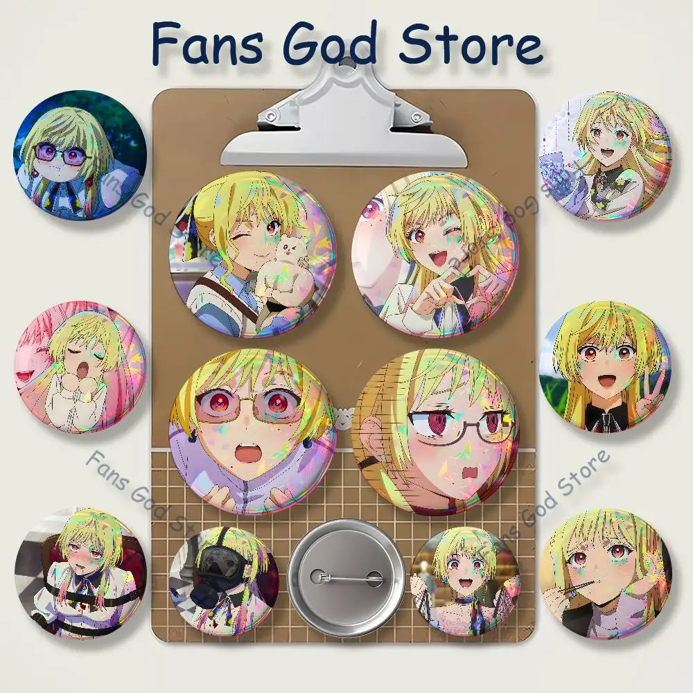 M-Mei Kinosaki 22mm,32mm,42mm,58mm,75mm Round Badge Brooch For Various Clothing Backpacks Jewelry Accessories Gift