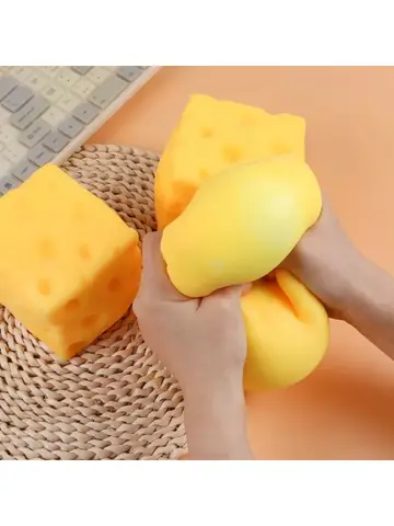 Giant Cheese Squishy Slow Rising Stress Relief Toy Super Soft Squeeze Fidget Toy for Adults Kids Anxiety Relief Boyfriend Gift