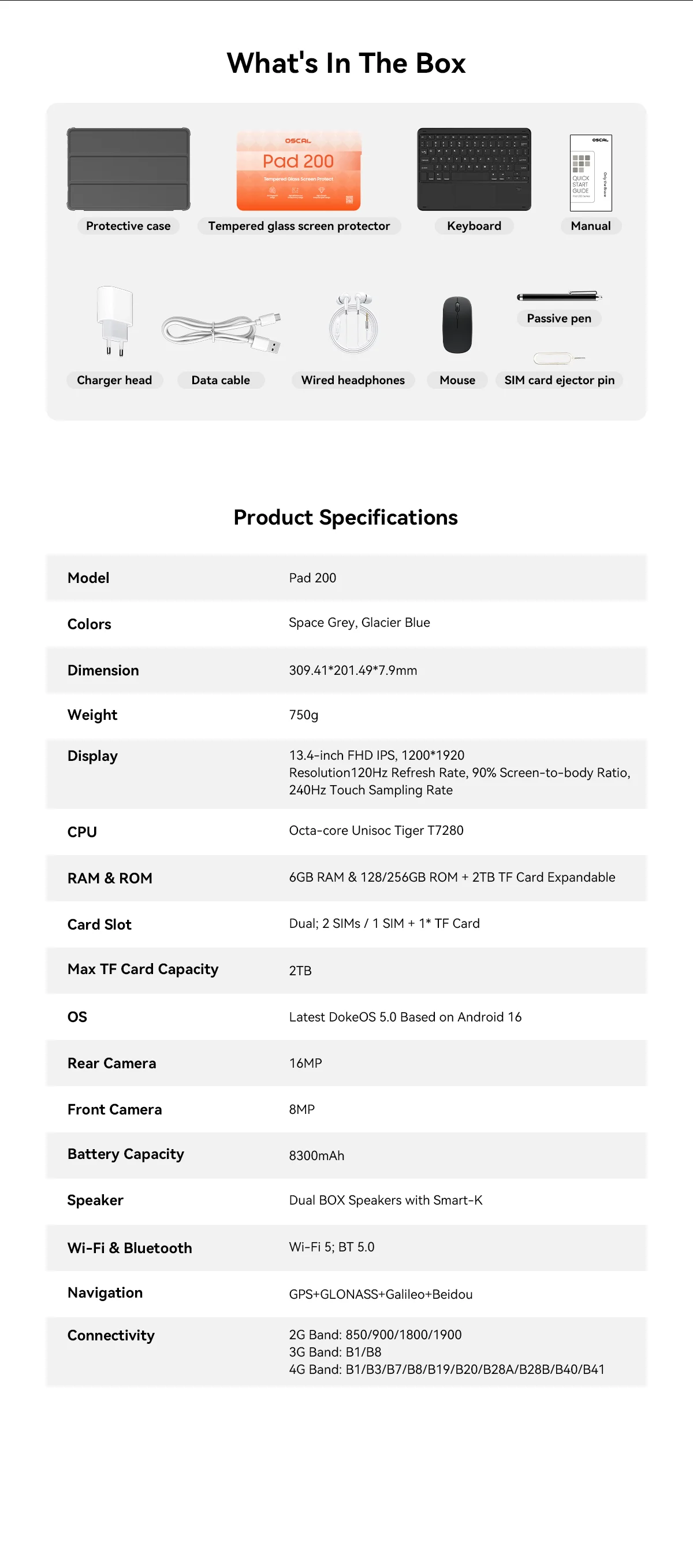 [Ship From UK]Blackview OSCAL Pad 200 Android 16 AI Tablet 13.4 Inch FHD IPS 120Hz Display Unisoc T7280 256GB ROM Giant Pad PC